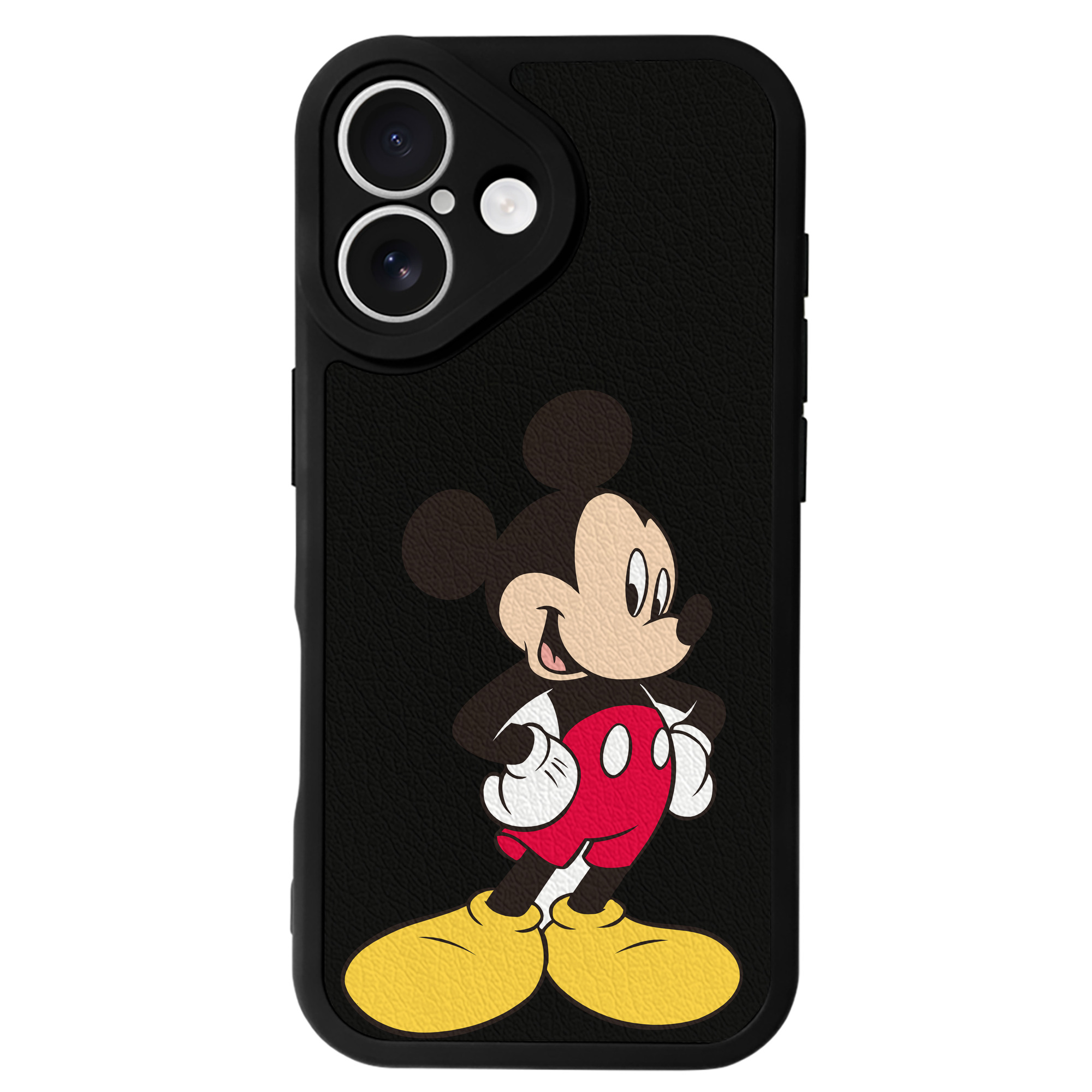 （画像用） ミッキーマウス Mickey Mouse 【iPhone 16シリーズ対応】シリコンスマホケース（レザー調） 材質：シリコン
